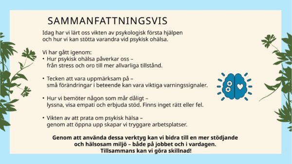 Psykologisk första hjälpen – Stöd i mötet med psykisk ohälsa på arbetsplatsen (GRATIS) - Bild 10