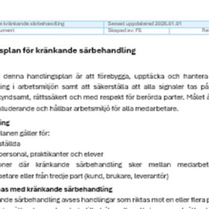 Handlingsplan för kränkande särbehandling – tydliga rutiner från start